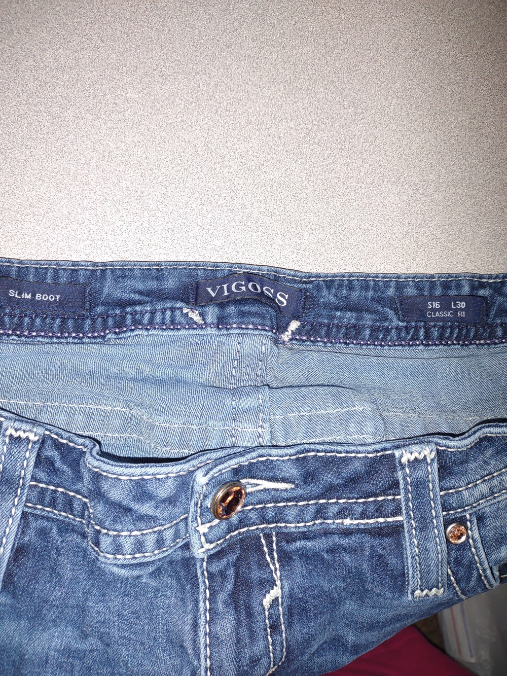 Vigoss Women's 16 Slim Boot Blue Jeans